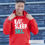 Skiing Hooded Sweatshirt - Eat Sleep Ski