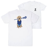 Guys Lacrosse Short Sleeve T-Shirt - Laxer the Lacrosse Dog (Back Design)