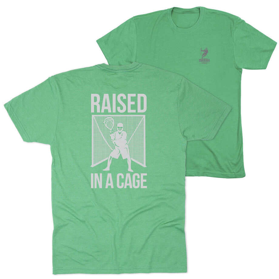 Lacrosse Short Sleeve T-Shirt - Raised In a Cage (Back Design)