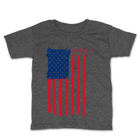 Hockey Toddler Short Sleeve Tee - American Flag (Distressed)