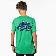 Skiing Short Sleeve T-Shirt - The Mountains Are Calling (Back Design)