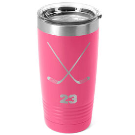 Hockey 20 oz. Double Insulated Tumbler - Personalized Crossed Sticks