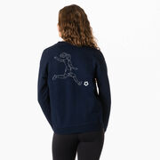 Soccer Crewneck Sweatshirt - Soccer Girl Player Sketch (Back Design)