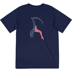 Gymnastics Short Sleeve Performance Tee - Stars and Stripes Gymnast