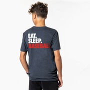 Baseball Short Sleeve T-Shirt - Eat. Sleep. Baseball. (Back Design)