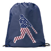 Baseball Drawstring Backpack - Baseball Stars and Stripes Player