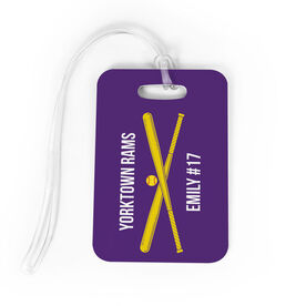 Softball Bag/Luggage Tag - Personalized Text with Crossed Bats