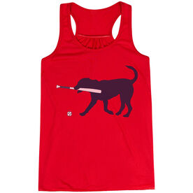 Baseball Flowy Racerback Tank Top - Navy Baseball Dog