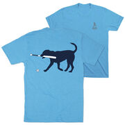 Baseball Short Sleeve T-Shirt - Navy Baseball Dog (Back Design)