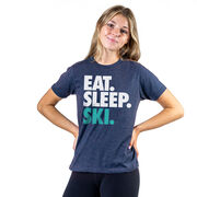 Skiing T-Shirt Short Sleeve Eat. Sleep. Ski.