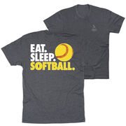 Softball T-Shirt Short Sleeve - Eat. Sleep. Softball (Back Design)