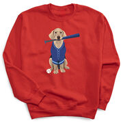 Baseball Crewneck Sweatshirt - Dinger the Baseball Dog