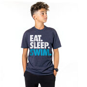 Swimming T-Shirt Short Sleeve Eat. Sleep. Swim.