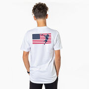 Guys Lacrosse Short Sleeve T-Shirt - Patriotic Lacrosse (Back Design)