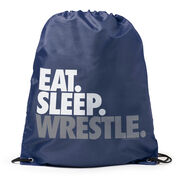 Wrestling Drawstring Backpack Eat Sleep Wrestle (Stack)