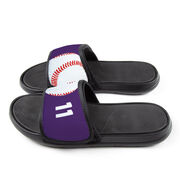 Baseball Repwell&reg; Slide Sandals - Ball and Number Reflected