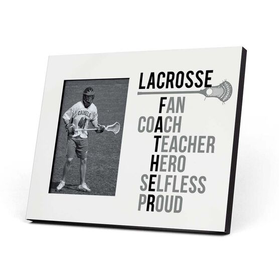 Guys Lacrosse Photo Frame - Lacrosse Father Words