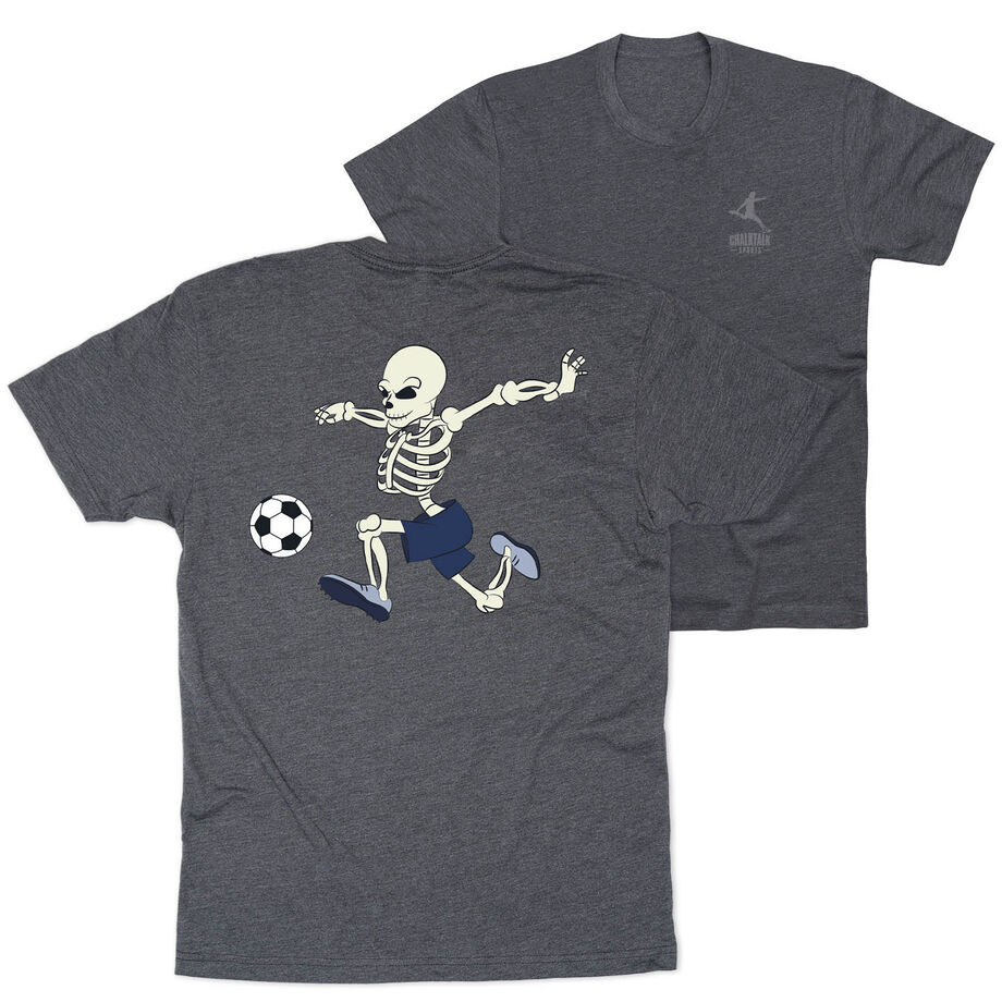 Soccer Short Sleeve T-Shirt - Skeleton Striker (Back Design)
