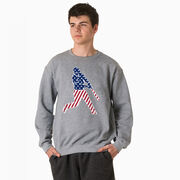 Baseball Crewneck Sweatshirt - Baseball Stars and Stripes Player