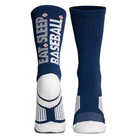 Baseball Woven Mid-Calf Socks - Eat Sleep Baseball