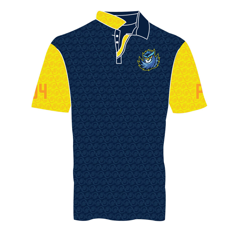 Custom Team Short Sleeve Polo Shirt - Baseball Pattern Color Block