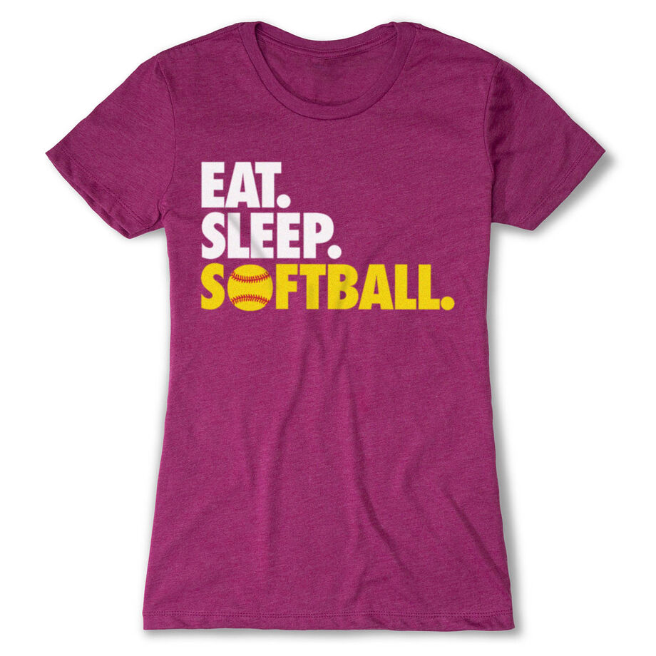 Softball Women's Everyday Tee - Eat. Sleep. Softball.