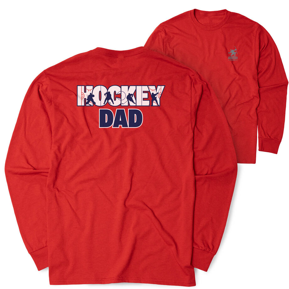 Hockey Tshirt Long Sleeve - Hockey Dad Life (Back Design) 