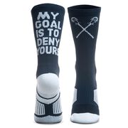 Guys Lacrosse Woven Mid-Calf Socks - My Goal is to Deny Yours