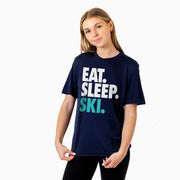 Skiing & Snowboarding Short Sleeve Performance Tee - Eat. Sleep. Ski.