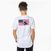 Hockey Short Sleeve T-Shirt - Patriotic Hockey (Back Design)