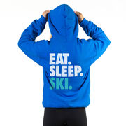 Skiing Hooded Sweatshirt - Eat Sleep Ski (Back Design)