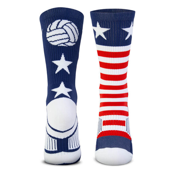 Volleyball Woven Mid-Calf Socks - Patriotic | ChalkTalkSPORTS