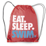 Swimming Drawstring Backpack Eat. Sleep. Swim.