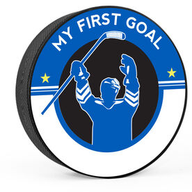 Personalized My First Goal (Write In) Hockey Puck