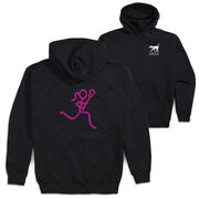 Girls Lacrosse Hooded Sweatshirt - Neon Lax Girl (Back Design)