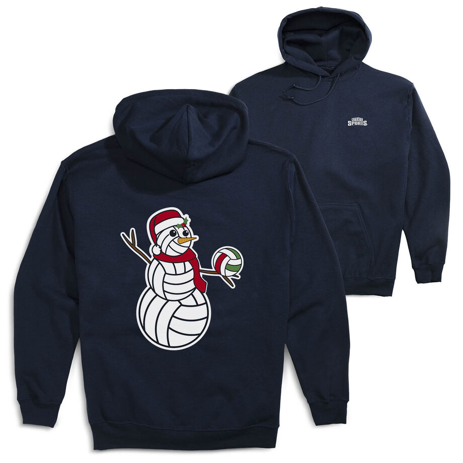 Volleyball Hooded Sweatshirt - Serving Holiday Cheer (Back Design) 