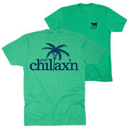 Girls Lacrosse Short Sleeve T-Shirt - Just Chillax'n (Back Design) 