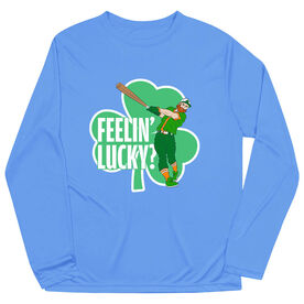 Baseball Long Sleeve Performance Tee - Feelin' Lucky Baseball