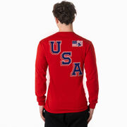 Hockey Tshirt Long Sleeve - Hockey USA Gold (Back Design)