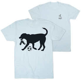 Soccer Short Sleeve T-Shirt - Spot The Soccer Dog (Back Design)