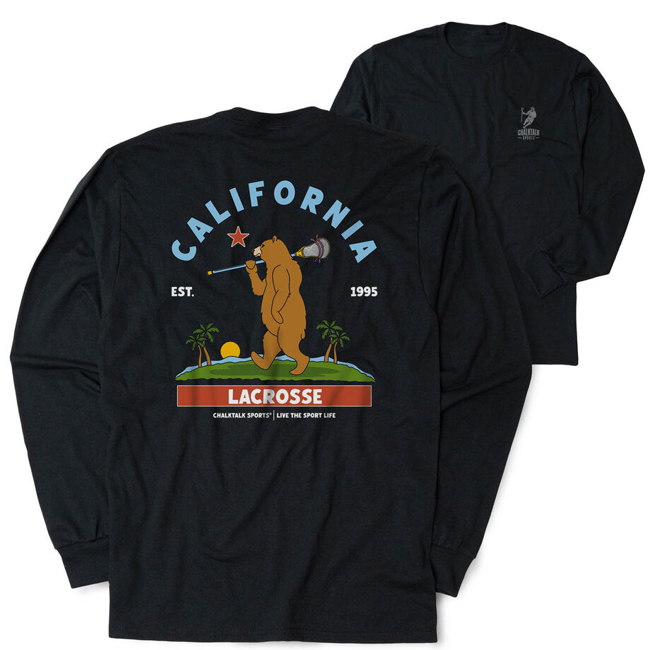Guys Lacrosse Tshirt Long Sleeve - California Lacrosse (Back Design)