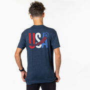 Soccer Short Sleeve T-Shirt - USA Patriotic (Back Design)