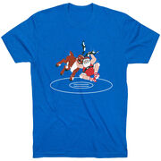 Wrestling T-Shirt Short Sleeve - Wrestling Reindeer [Adult Medium/Royal] - SS