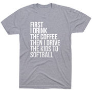 Softball Short Sleeve T-Shirt - Then I Drive The Kids To Softball