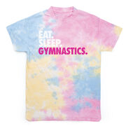 Gymnastics Short Sleeve T-Shirt - Eat. Sleep. Gymnastics Tie Dye