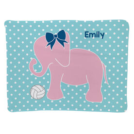 Volleyball Baby Blanket - Volleyball Elephant with Bow