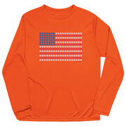 Baseball Long Sleeve Performance Tee - Patriotic Baseball