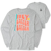 Softball Tshirt Long Sleeve - Hey Batter Batter (Back Design)