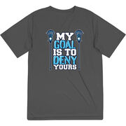 Guys Lacrosse Short Sleeve Performance Tee - My Goal Is To Deny Yours