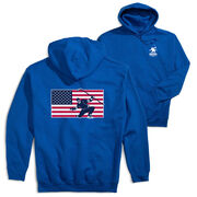 Hockey Hooded Sweatshirt - Patriotic Hockey (Back Design)